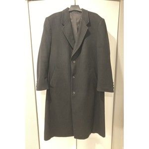 DARIO DI NAPOLI Mens Wool Coat Jacket Long Full Length Black Italy